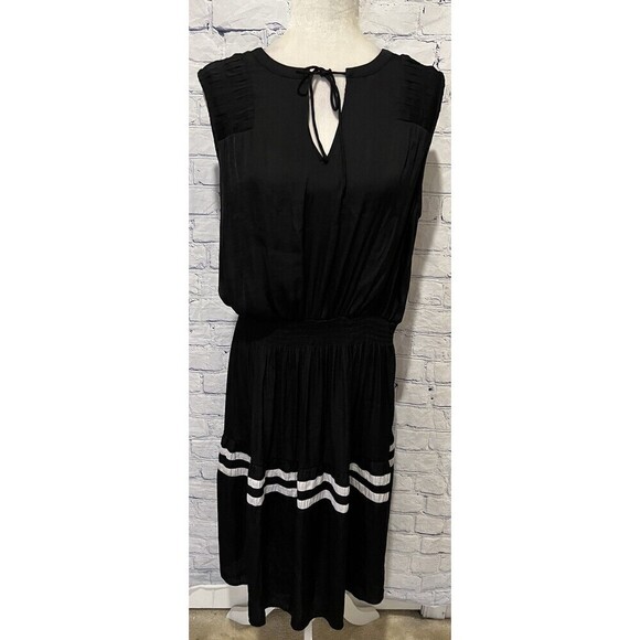 Simply Vera Wang V-Neck Black Dress With White Stripes Size XL - Picture 2 of 9